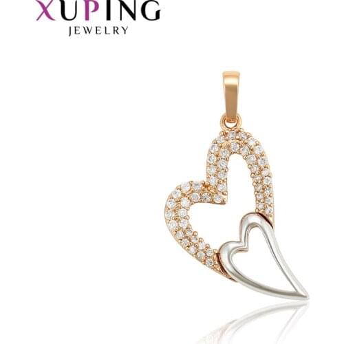 Xuping Jewelry Romantic Heart Shaped Necklace Pendant for Women Girls Valentines Day Gifts 34105