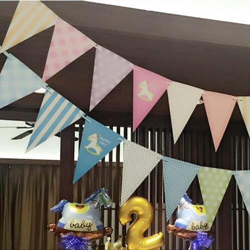 1 set Wave Paper Banner bunting paper Flag Wedding birthday baby shower Party Decor Home Room Backdrop Kids Gifts Supplies