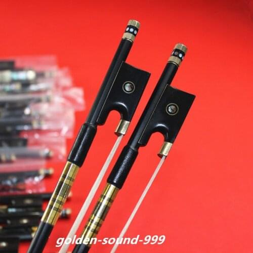 1 pcs New light carbon fiber 4/4 violin bow copper parts white horse hair bow