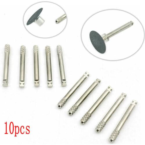 10pcs Dental Mandrel Dental Lab Disc Fit RA Shank for Polishing Disk Rotary Tool Shank Stainless Steel Mandrel 2.35mm Shank