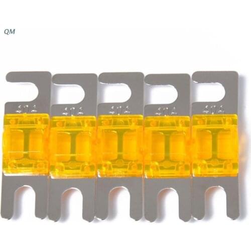 13MF 5Pcs/Set 30/40/60/80/100A Nickel Plated Car Stereo 32V AFS Mini ANL Fuses Auto Stud Fuses Circuits Protection Fuse