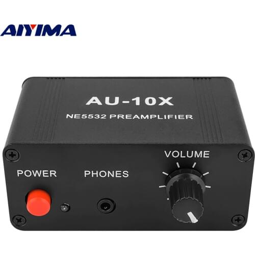 AIYIMA NE5532 Stereo Music Audio Signal Pre Amplifier Amp Headphone Amplifier Gain 20db RCA 3.5MM Volume Control Tone Preamp 12V