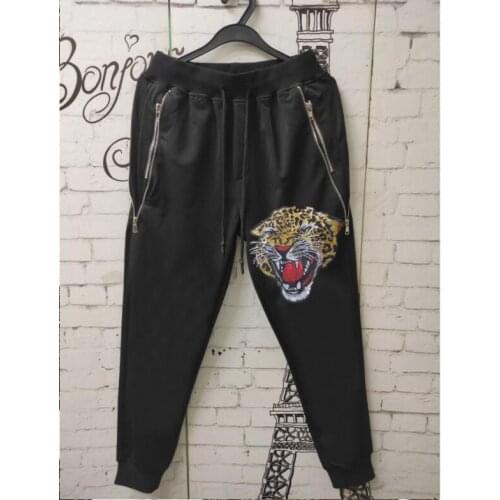 Quick Dry Outdoor Sweatpants New Fashion MenS High Quality pants Casual Rhinestone design Sweatpants