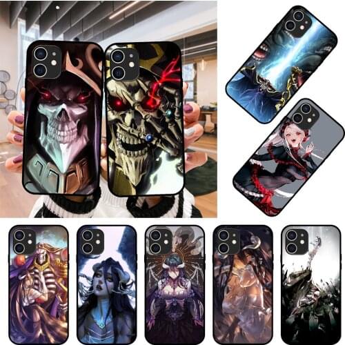 Phone Case For Apple IPhone 12 Mini 11 Pro XR X MAX SE XS 4 5 6 6S 7 8 E Plus Black Cover Bumper Tpu Anime Albedo Overlord