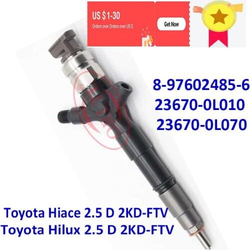 ORLTL 23670-0L010 Common Rail Diesel Injector 23670-0L070 236700L010 Fuel Gun 8-97602485-6 for Toyota Hiace Hilux 2.5 D 2KD-FTV