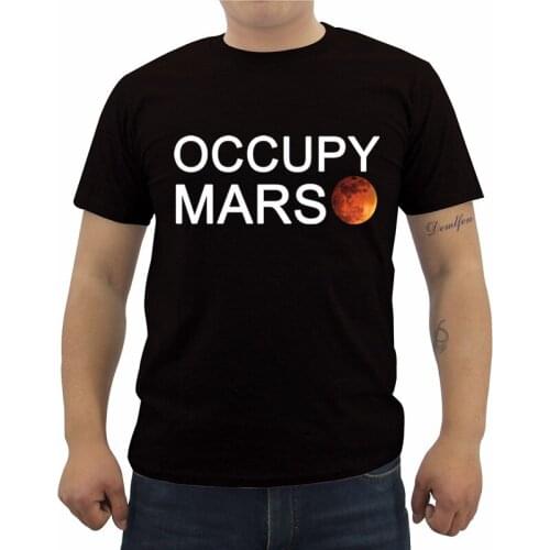Funny Teen Occupy Mars Print T-shirt Men Short Sleeve Cotton T Shirts Summer Male Casual Shirts Cool Tees Tops Streetwear