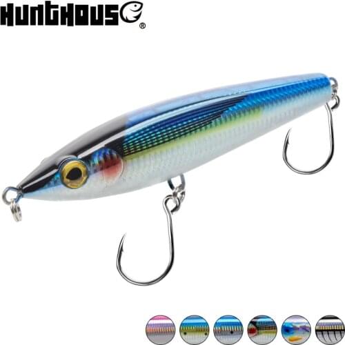 Hunthouse pencil lure fishing hard lure pencil 179mm 96g laser Floating swimbait trolling Stickbait for GT tuna LW525