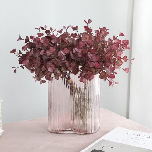 Artificial Plant Eucalyptus Leaves Plastic Green Plants Fake Eucalyptus Leaves DIY Home Wedding Forest Style Decorations