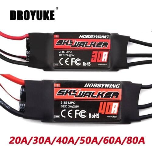 Hobbywing Skywalker 20A 30A 40A 50A 60A 80A ESC Speed Controler With UBEC For RC FPV Quadcopter RC Airplanes Helicopter