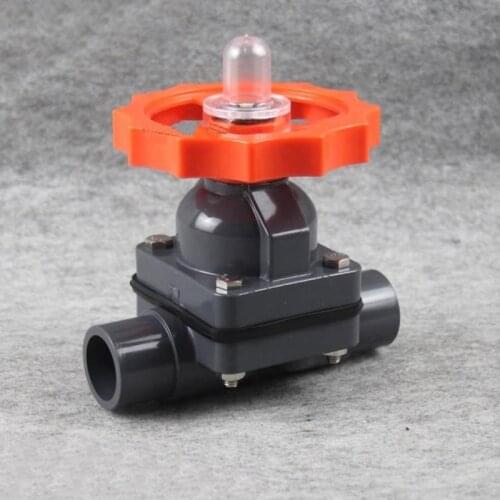1/2" 3/4" 1" Socket Type PVC Diaphragm Valve DN15 DN20 DN25 DN32 UPVC Plastic Diaphragm Valve Manual Valve Acidproof Alkali
