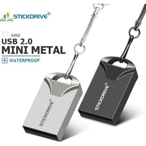 Mini USB flash drive 128GB 64GB metal pendrive 32GB 16GB waterproof pen drive 8GB cle usb 2.0 memoria usb stick key Custom logo