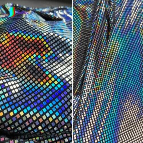 Fashion Laser Sequin Fabric DIY Handmade Skirt Dress With Different Angles Different Colors Stage Background Decorative Fabric