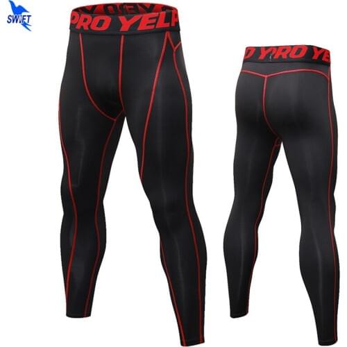 Mens Bodyboulding Tights Compression Pants Running Fitness Sports Trousers High Elastic Quick Dry Leggings MMA Rashguard Pants