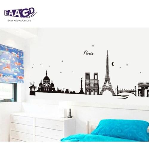Paris Kids Wall Decals Wall Stickers Removable Wall Stickers for Kids Nursery Bedroom Living Room