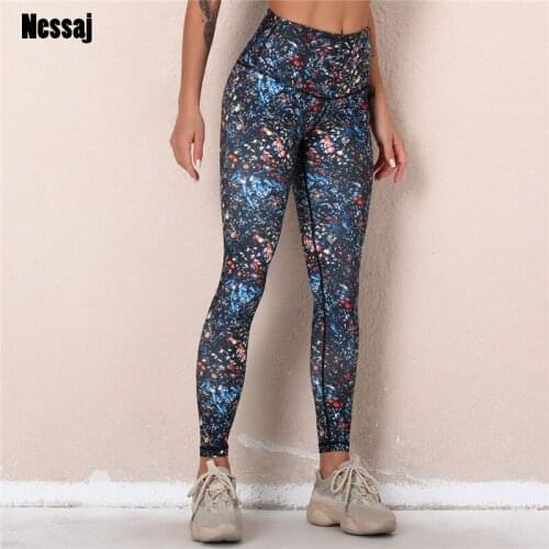 Nessaj Women Leggings Workout Sport Legging Digital Print Stretch Fitness Running Pants High Waist Push Up Leggins For Women