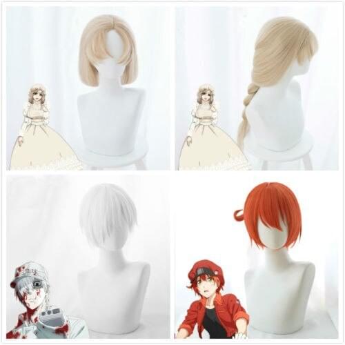 Anime Hataraku Saibou Cells at Work Red Blood Cells White Blood Cells Macrophages Braided Hair Cosplay Wig dropshipping