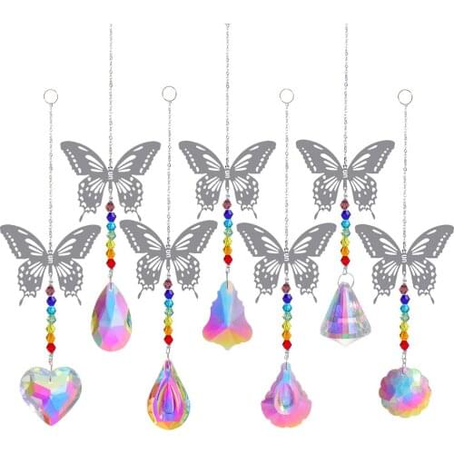 Hanging Crystal Prism Crafts Wall Decorative Window Car Garden Wind Chime Pendant Car Hanging Ornament Home Decoration