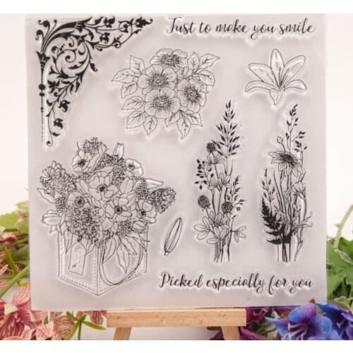 Dolce Vita Clear Stamps Flower Lace Border Transparent Silicone Stamp Seal for DIY Scrapbooking photo album supplies