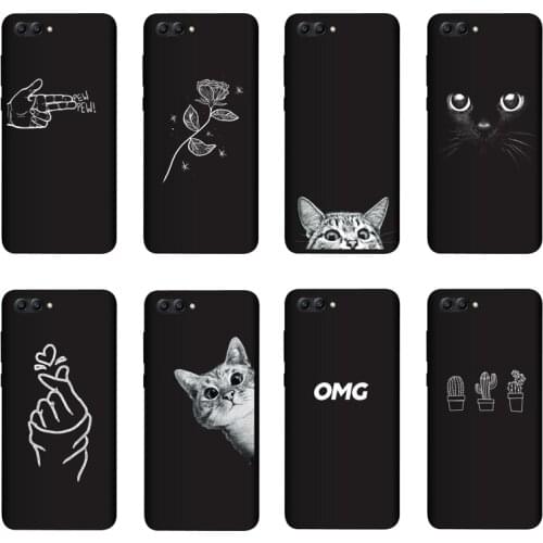QAQsam Silicone 5.99 inches For Huawei Honor View 10 Case Cover Painting Matte Phone Cases For Huawei Honor V10 Funda