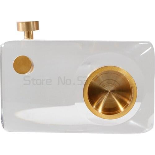Light luxury and simple style crystal bracket metal camera tabletop ornament model room bookshelf window soft display