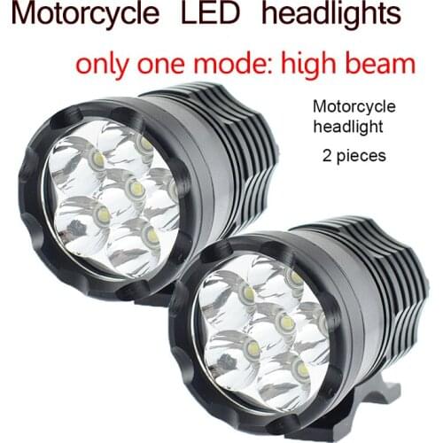 Motorcycle LED Headlight only high beam 12V 60W Motorbike auxiliary Light head lamp Spotlight 6000K White Moto Spot fog lamp DRL