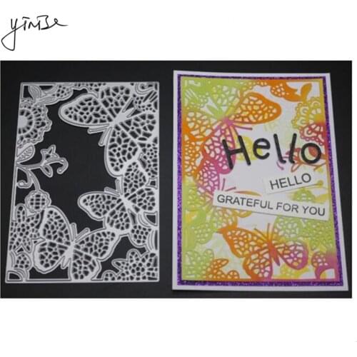 YINISE DIE CUT Metal Cutting Dies For Scrapbooking Stencils BUTTERFLY BACKGROUND DIY Album Cards Decoration Embossing Die Cuts