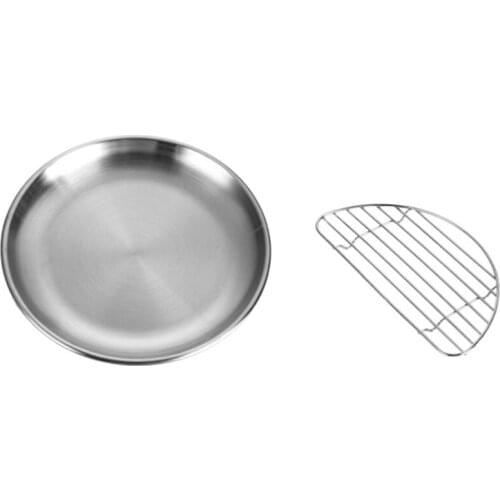 Fried Chicken Plate Pork Chop Plate Stainless Steel Round Cafe Salad Plate Dim Sum Cake Plate Chicken Chop Rack