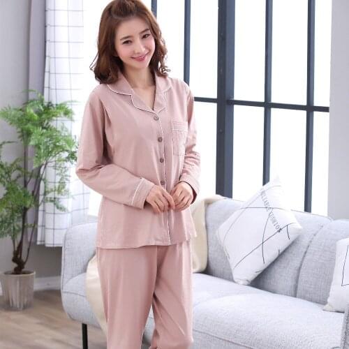 Women 2pcs Maternity Nightwear Sets Solid Tops+Pants Maternity Sleepwear Set Breastfeeding Nursing Sleepwear For Pregnant Women
