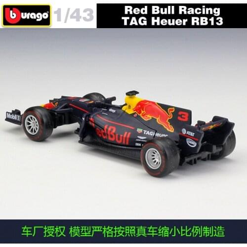 1:43 Bburago F1 2018 Racing Car SF71H SF70H SF16H RedBull RB14 RB13 RB12 Benz W07 Diecast Model Car