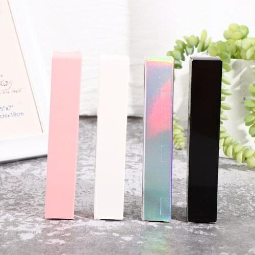 10pcs Lip Gloss Tube Paper Box 21*21*121mm Holographic Silver/black/white Packing For Cosmetics Container