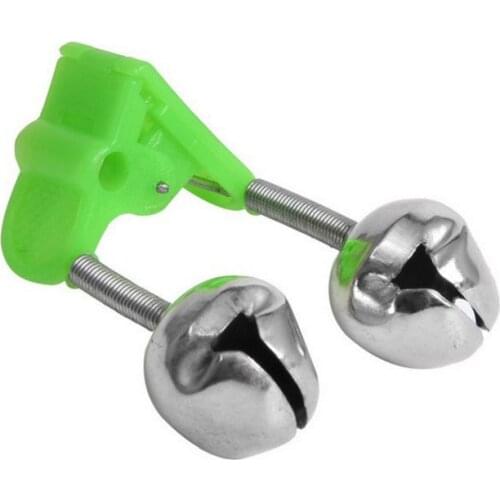 10pcs Fishing Bite Alarms Fishing Rod Bell Rod Clamp Tip Clip Bells Ring Green ABS Fishing Accessory