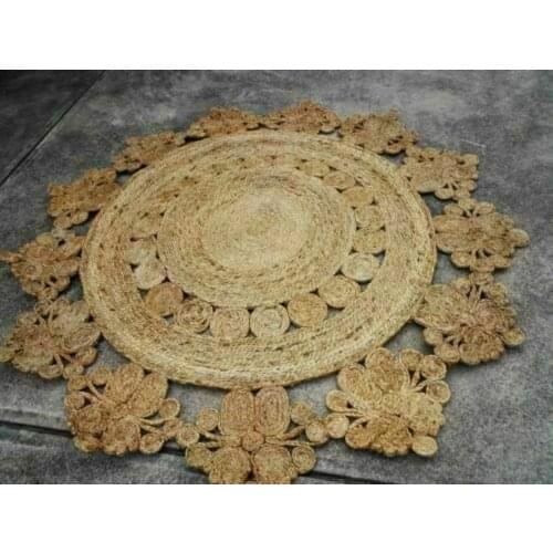 2021 Hotsale Modern Round Rug 100% Natural Jute Handmade Reversible Braided Style Hemp Carpet