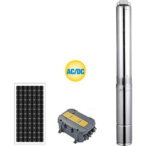 4LSC-H AC/DC Hybrid Brushless plastic impeller solar deep well water pump