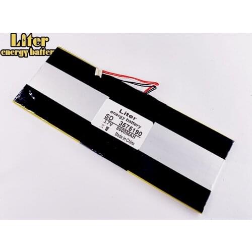 5 wire connector 3575190 3.7V lithium polymer batteries 8000mah 3575200 tablet MID built-in battery
