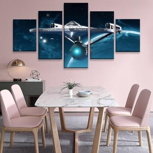 5 Piece Star Trek Movie Poster Fantasy HD Wall Picture Outer Space Universe Spaceship Poster Canvas Painting Wall Art Home Decor