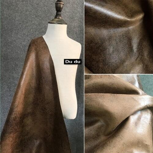 50*140cm Restoring ancient Texture Leather Fabric Black Yellow spots Texture Kraft Paper Jacket Handbag Fabric DIY