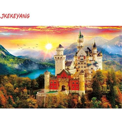5D Diy round/square diamond painting Beautiful castle Diamond Mosaic Rhinestone Embroidery cross stitch Y3520