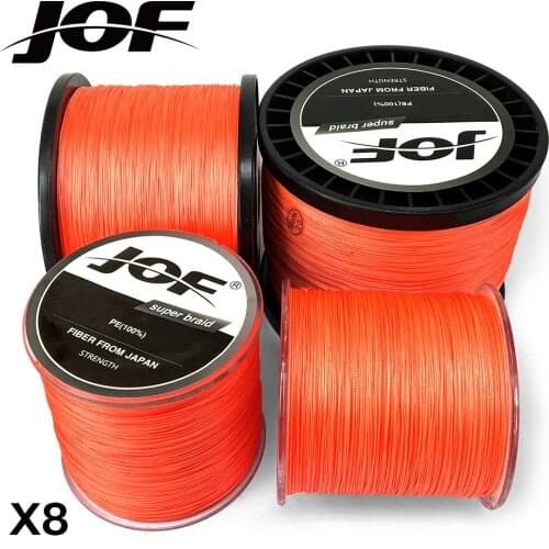 8 Strands 100M 300M 500M 1000M Orange Braided Fishing Line Sea Saltwater Carp Fishing Weave Extreme 100% PE JOF
