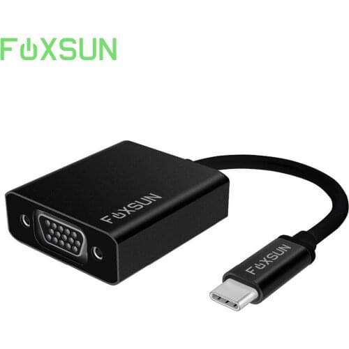 USB 3.1 Type C (USB-C) to VGA Adapter,Thunderbolt 3 Compatible, Converter With Aluminium Case for Macbook/MacBook Pro/Samsung S9