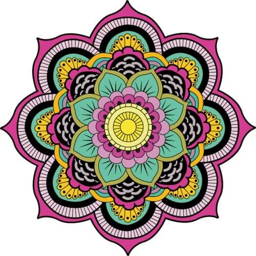 Car Sticker 3D Colorful Mandala Flower Cartoon styling Automobiles Motorcycles Exterior Accessories Vinyl Decals,18cm*18cm