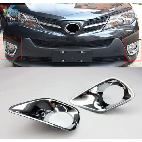 Car- styling for toyota rav4 accessories ABS chrome front fog lamps covers for toyota rav 4 2014 2015 new accessories