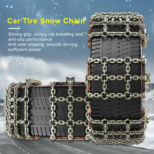 6PCS/ Set Car Tire Snow Chain Anti-slip Anti-wear Steel Chain For Car Truck MPV For Ice, Snow, Mud Road Ground