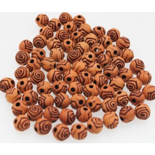 CHONGAI 50Pcs Acrylic Beads Imitation Wood Color Rose Shape For Handmade DIY Necklace Bracelet Jewelry Making 10mm