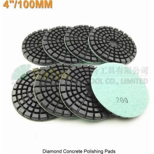 SHDIATOOL 8pcs/pk 100mm Diamond Concrete Floor Renew Pads Grit#200 Thickened Sanding Discs Resin Bond Floor Beton Polishing Pad