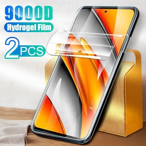 2PSC HD Hydrogel Film For Poco F3 Protective Film For Xiaomi Poco F3 F 3 Pocco X3 GT X3 Pro X3 NFC M3 Pro 5G M3 Screen Protector
