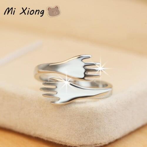 Mi Xiong surrounded rings for women 925 sterling silver peculiar unique design palm creative trendy luxury charm brand jewelry