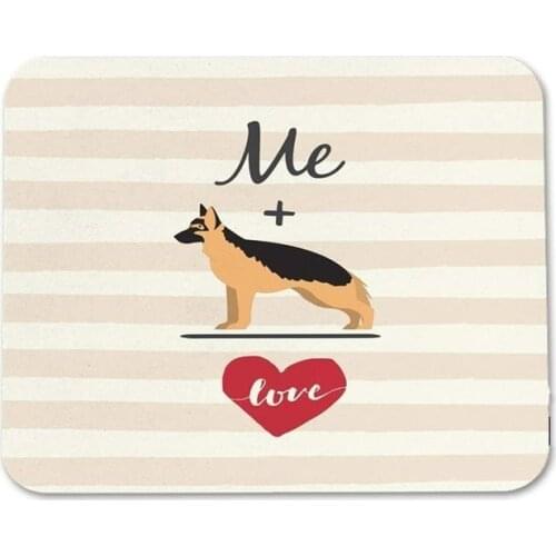 Mouse Pad Me Plus German Shepherd Equal Love Decor Gaming Mouse Pad Rectangle Non-Slip Rubber Mousepad for Computers