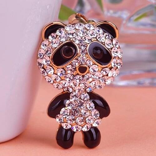 Cute Enamel Panda Animal Brooches Shiny Noble Austrian Crystal Women Broches Best Bridal Accessories Scarf Pins Accessory