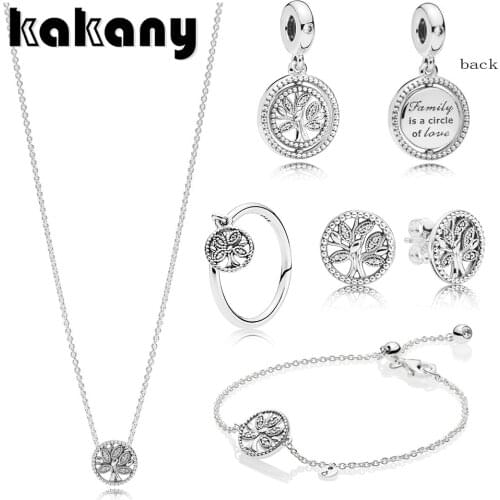 KAKANY 2019 Spring Real S925 Sterling Silver European Tree of Life Set Shining Retro Collection Original DIY Glamour Jewelry