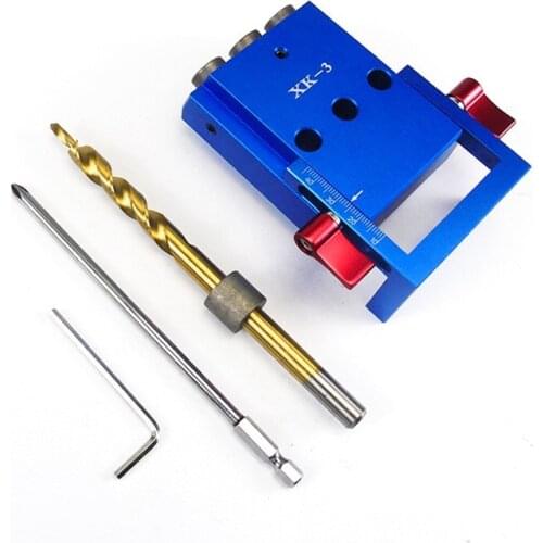 Pocket Slant Hole Jig Step Drill Bit Set Dowel Hole Drilling Guide Locator Woodworking Tool Hole Locator Model XK-3